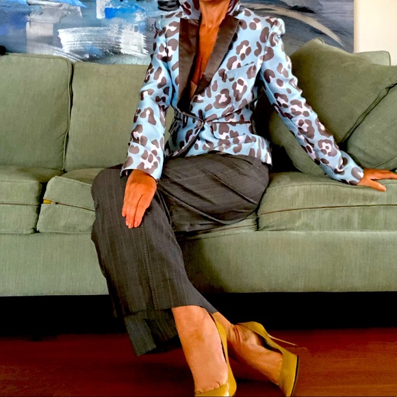 Adam Lippes(NOT for target collection) Womens Sky Leopard Print Silk blazer - Picture 1 of 10